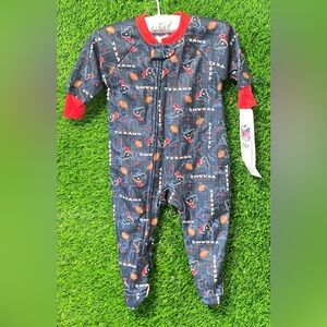 NWT TEXANS NFL Apparel Footsie Pajama’s Kids 12m
